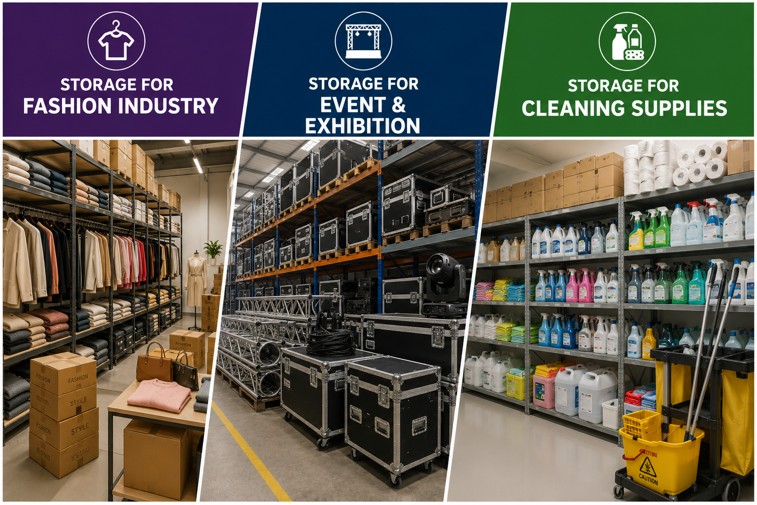 The Ultimate Guide to Specialized Storage Solutions: Fashion, Events, and Cleaning Supplies